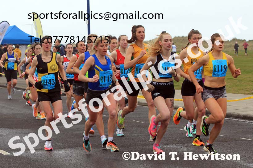 Senior womens 6 Stage 2023 Northern Mens 12 stage and Womens 6 Stage Relays and Young Athletes, Redcar. Photo: David T. Hewitson/Sports for All Pics